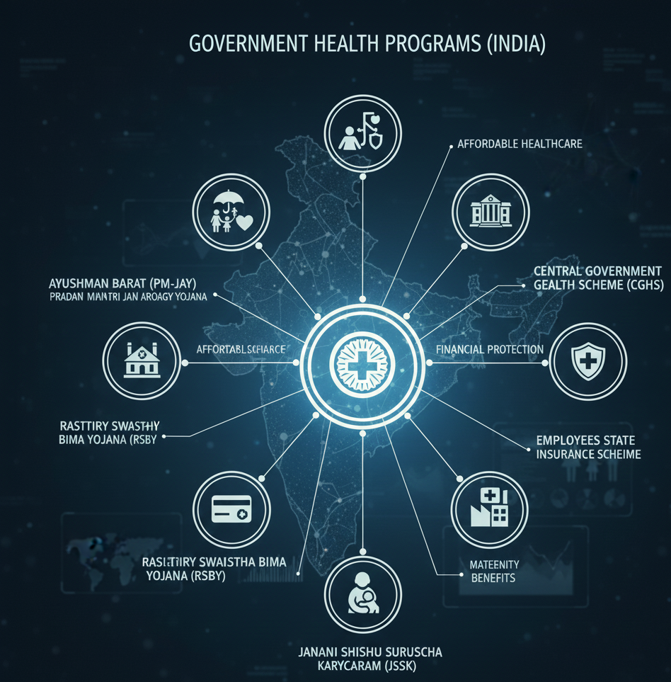 Health & Health Insurance in India – Complete Handbook 2025 6 Government Health Programs India