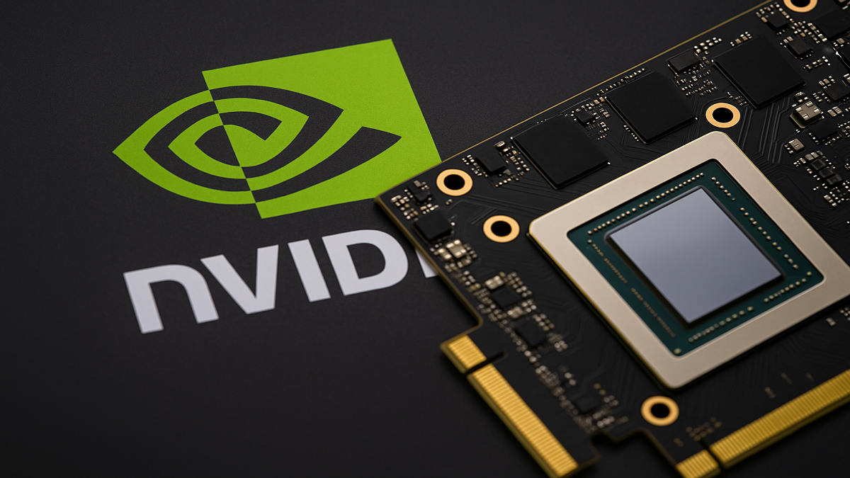 Close-up of an Nvidia GPU chip on a circuit board representing Nvidia’s upcoming November 19 earnings outlook.