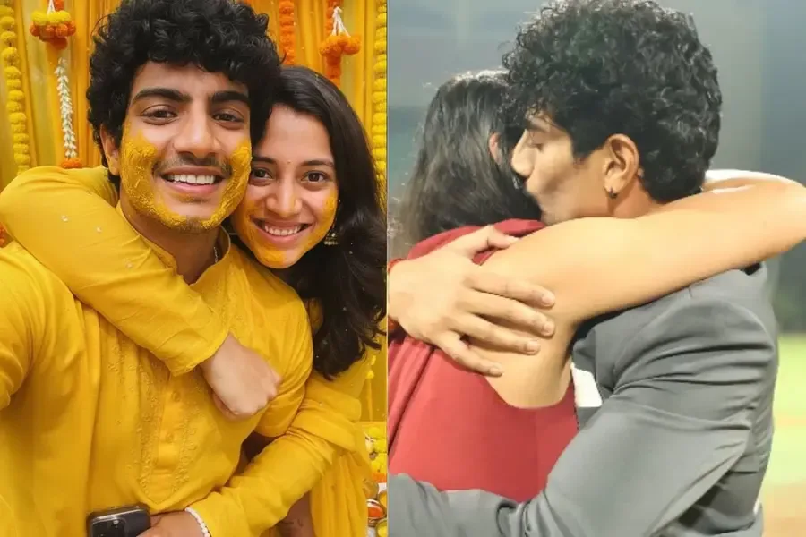 Decorated wedding mandap with pastel flowers and empty chairs, symbolizing the postponed wedding of Smriti Mandhana and Palash Muchhal