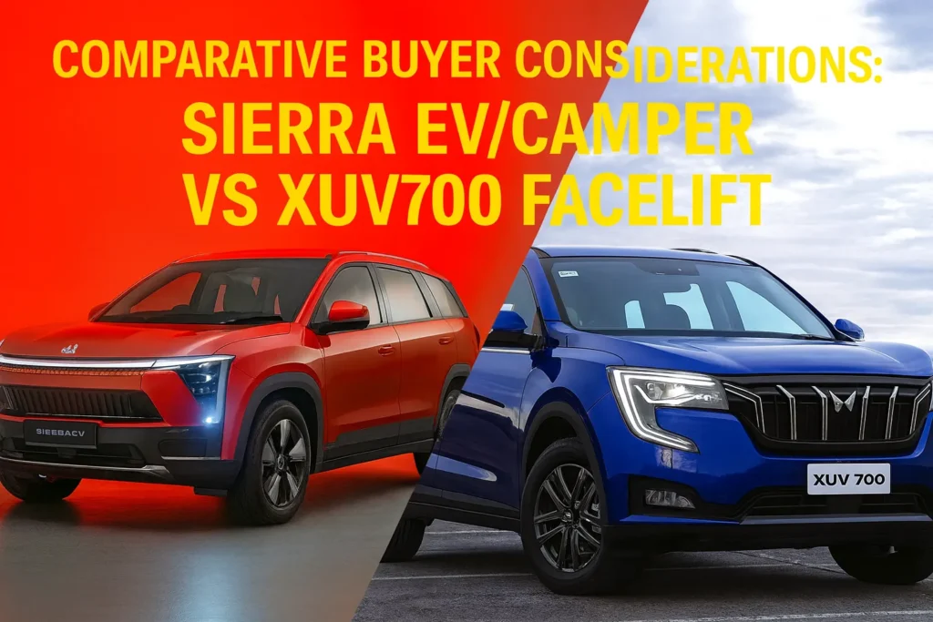 Tata Sierra EV & Camper Buzz to Mahindra XUV700 Facelift: What Buyers Should Know 4 Buyers comparing the Sierra EV/Camper and XUV700 facelift weigh electric capability, off-road versatility, updated features, pricing, practicality, performance, technology, comfort, and long-term value to decide which SUV better fits evolving lifestyle needs.