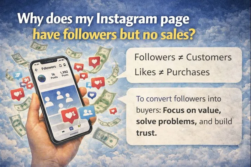 Why does my Instagram page have followers but no sales