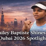 Hailey Baptiste impressed in Dubai 2026 with commanding serves, fearless returns, and rising confidence. Live commentary amplified every momentum shift, highlighting her growing presence and potential on the WTA stage.